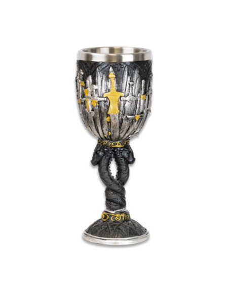Copa decorativa medieval espadas
