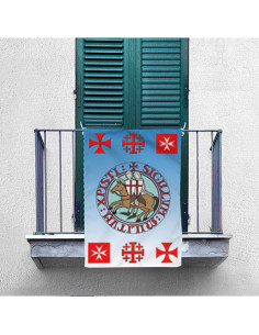 Mittelalterliches Banner mit Ritter- und Templerkreuzen... 2