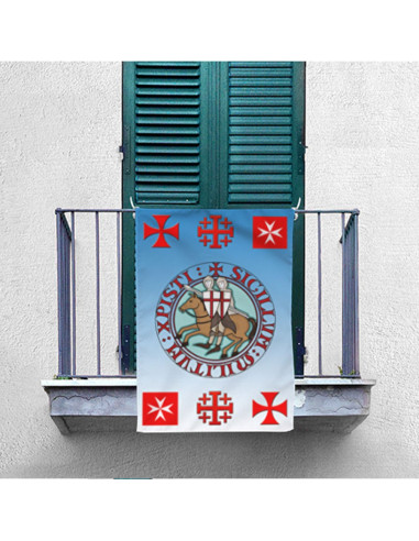 Estandarte Medieval Caballeros y Cruces Templarias (70x100 cms.)