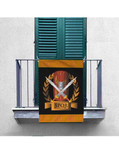 Banier Roman Legion SPQR, schild en gladius (70x100 cm) 2