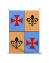 Mittelalterliches Banner, gevierteltes Templerkreuz (70 x 100 cm).