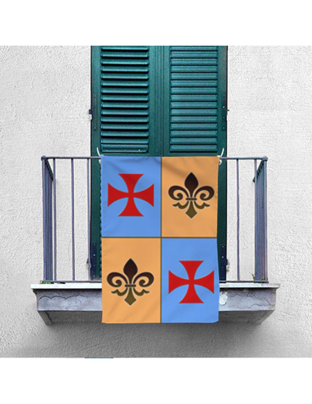 Estandarte Medieval Cuartelado Cruz... Estandarte Medieval Cuartelado Cruz...