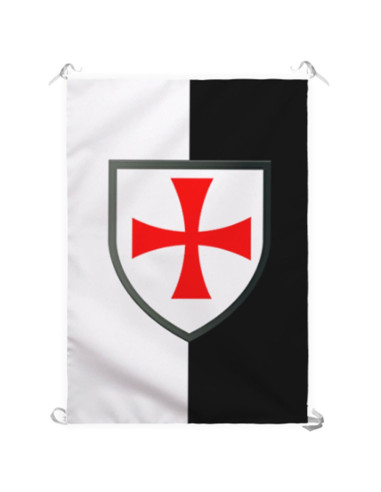 Zweifarbiges Banner mit Paté-Kreuz der Tempelritter (70x100 cm.)
 Material-Polyester