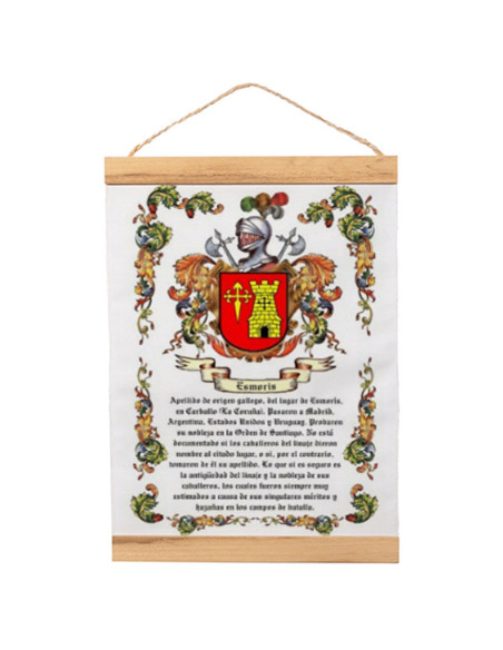 Banderín con marco de madera...