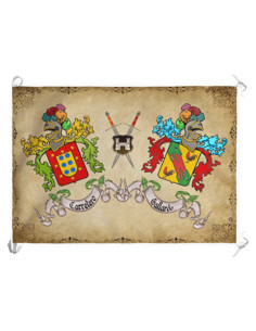 Middelalderbanner 2 personlige efternavne (70x100 cm.)