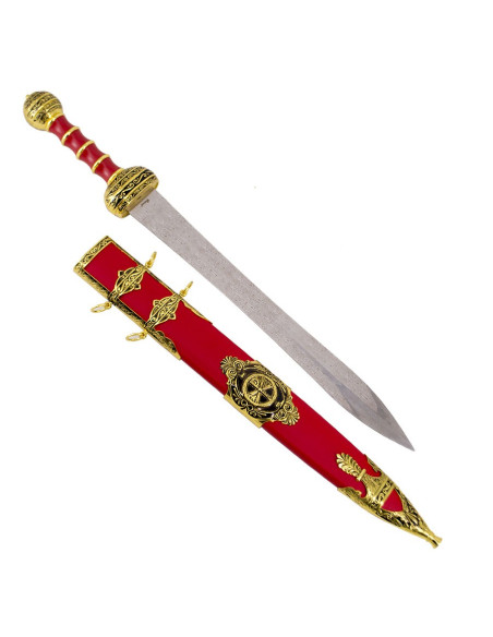 Spatha caballería romana con vaina roja
