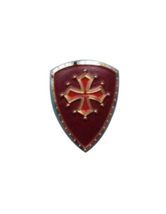 Middeleeuwse magneet met het Katharenkruis, 5 cm.