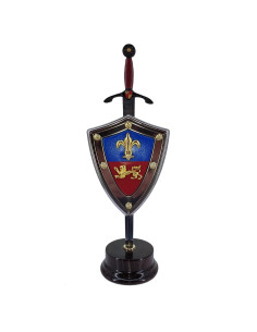 Set Príncipe negro, abrecartas con escudo y stand