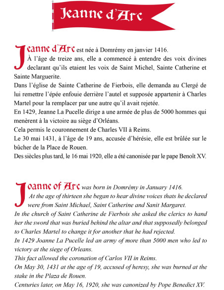 Espada decorativa Juana de Arco, 94 cm.