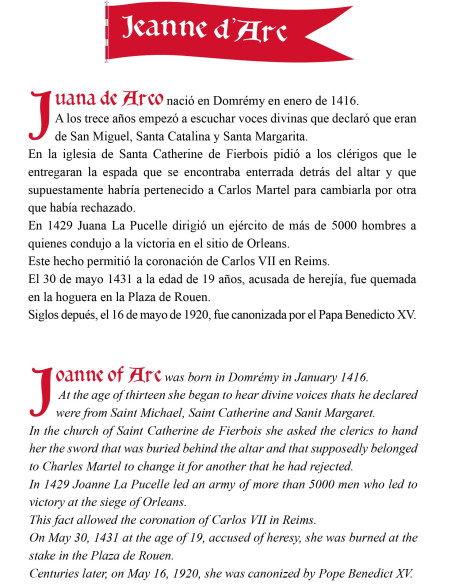 Espada decorativa Juana de Arco, 94 cm.