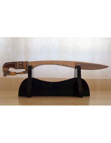 Falcata Ibera Mini-Schwert mit Tischständer, 24 cm.