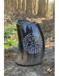Wikinger-Geweihglas Vegvisir-Modell, klare Oberfläche