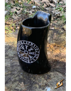 Vikingehornskrukke Vegvisir model, mørk finish