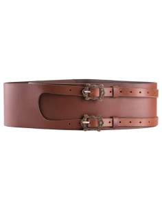 Piraten leren riem met twee gespen 2