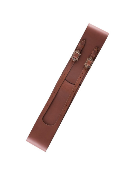 Cinturón pirata de piel con dos hebillas