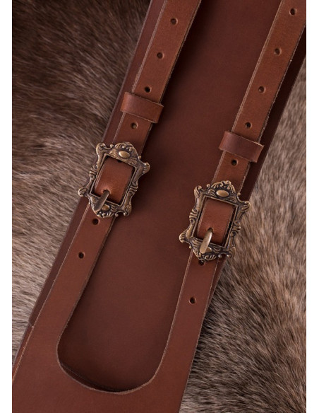 Piratlæderbælte med to spænder
