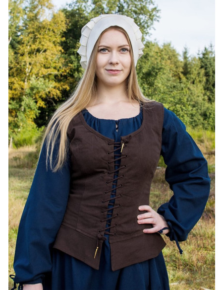 Middeleeuws lijfje Tilda model, bruin