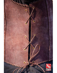 Mittelalterliche Krieger-Veteranenrüstung aus Leder, braun 2