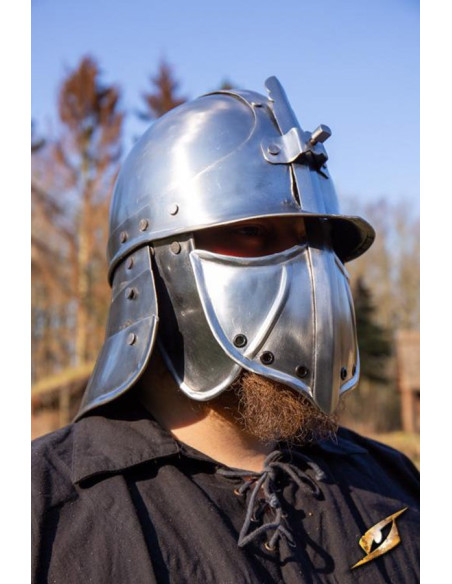 Japanse CQ helm, gepolijst staal