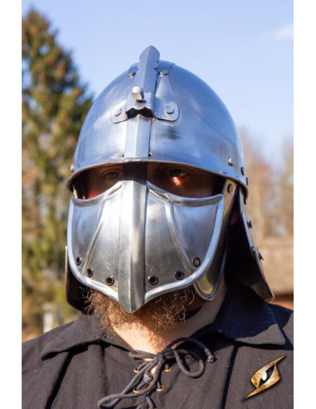 Japanischer CQ-Helm, polierter Stahl