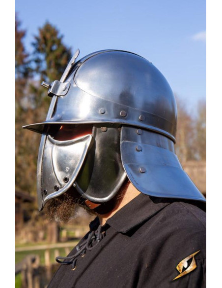 Japanse CQ helm, gepolijst staal