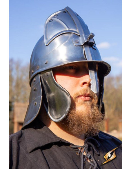 Japanse CQ helm, gepolijst staal