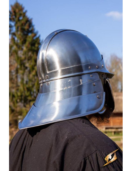 Japanse CQ helm, gepolijst staal