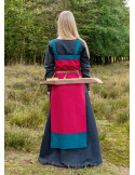 Vestido delantal vikingo rojo Hilja con bordados