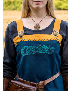 Blå Viking Hilja forklædekjole med broderi 2