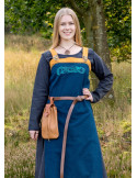 Hilja blå vikingeforklædekjole med broderi
