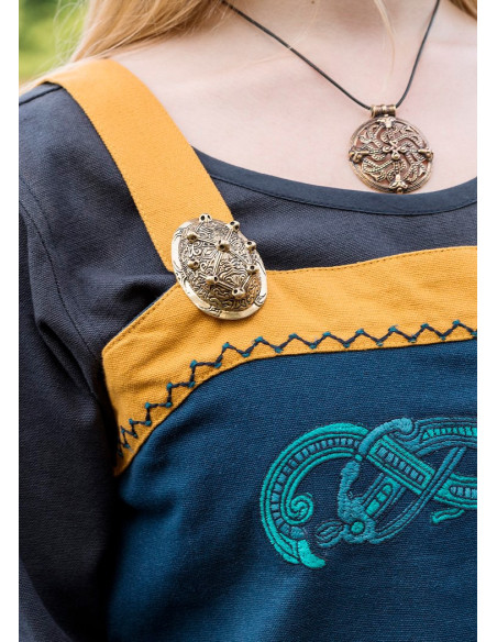 Vestido delantal vikingo azul Hilja...