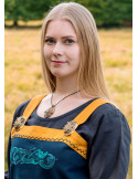 Hilja blå vikingeforklædekjole med broderi