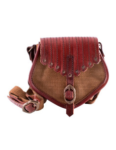 Bolso vikingo de lona y cuero