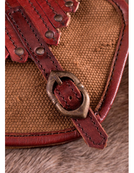 Bolso vikingo de lona y cuero Bolso vikingo de lona y cuero