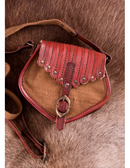 Bolso vikingo de lona y cuero Bolso vikingo de lona y cuero