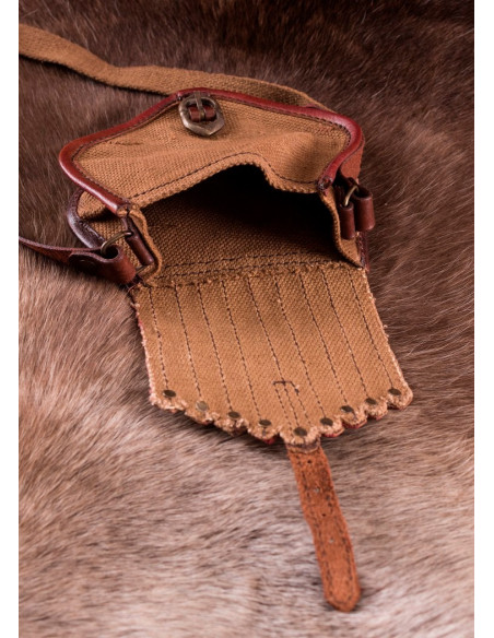 Bolso vikingo de lona y cuero Bolso vikingo de lona y cuero