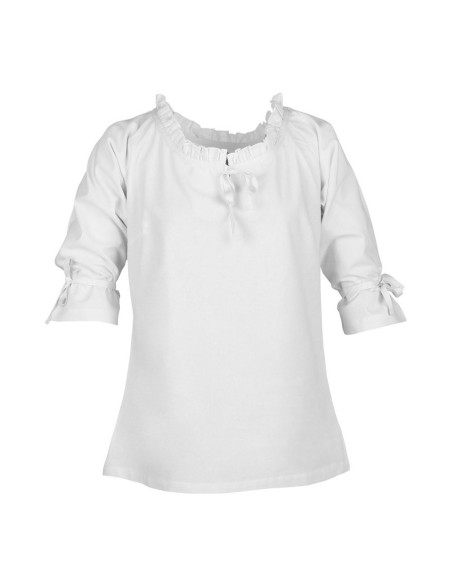 Middeleeuwse blouse vrouw Birga, wit