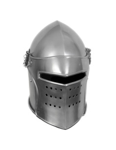Bacinete de guerrero medieval, con visera