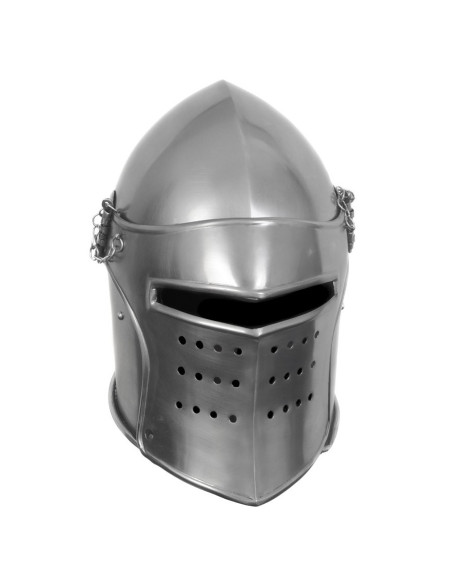 Middeleeuws krijgersbacinet, met vizier