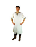 Túnica vikinga manga corta Richard, blanco natural