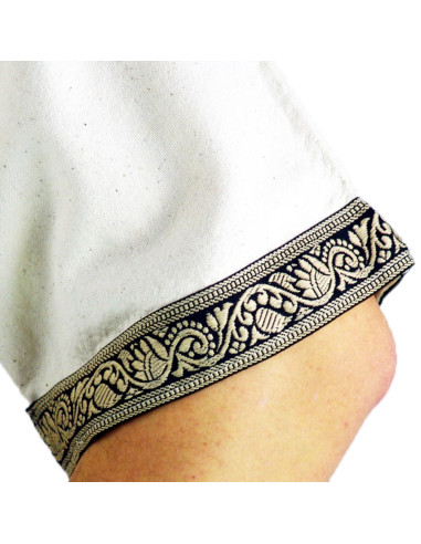 Túnica vikinga manga corta Richard, blanco natural