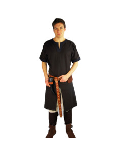 Viking tuniek korte mouw Richard, bruin en zwart