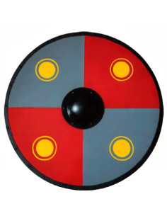 Escudo de combate Vikingo, rojo-azul