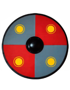 Wikinger-Kampfschild, rot-blau