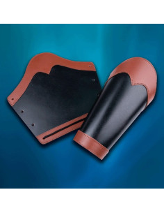 Mittelalterliche Jägerarmschienen, schwarzbraun