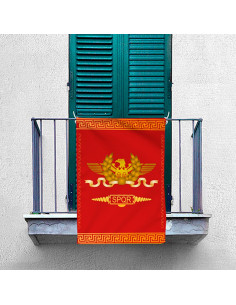 Banner Roman Legion SPQR, rød baggrund (70x100 cm.) 2