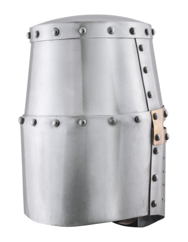 Gran Yelmo Medieval, siglo XIV, remachado