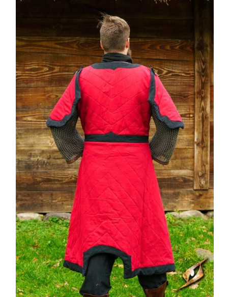 Gambesón acolchado Dastán en rojo-negro