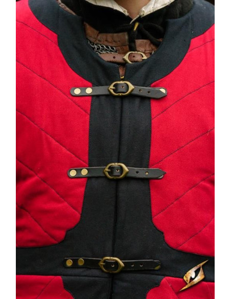 Gambesón acolchado Dastán en rojo-negro