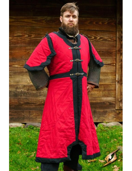Gambesón acolchado Dastán en rojo-negro